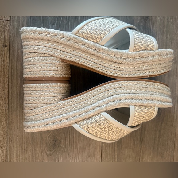 Dolce Vita Eldora Crisscross Raffia Espadrille Platform Slide Sandals Size 9.5 - Picture 5 of 12